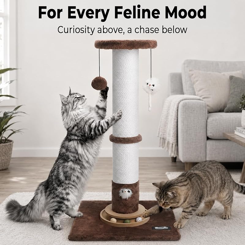 35-Inch Cat Scratching Post brown cat scratching post