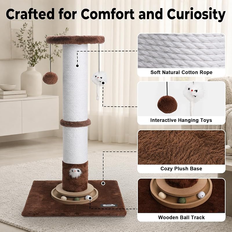 35-Inch Cat Scratching Post brown cat scratching post