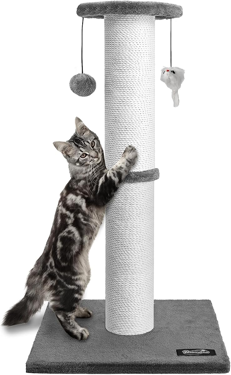 34-Inch Cat Scratching Post gray cat scratching post