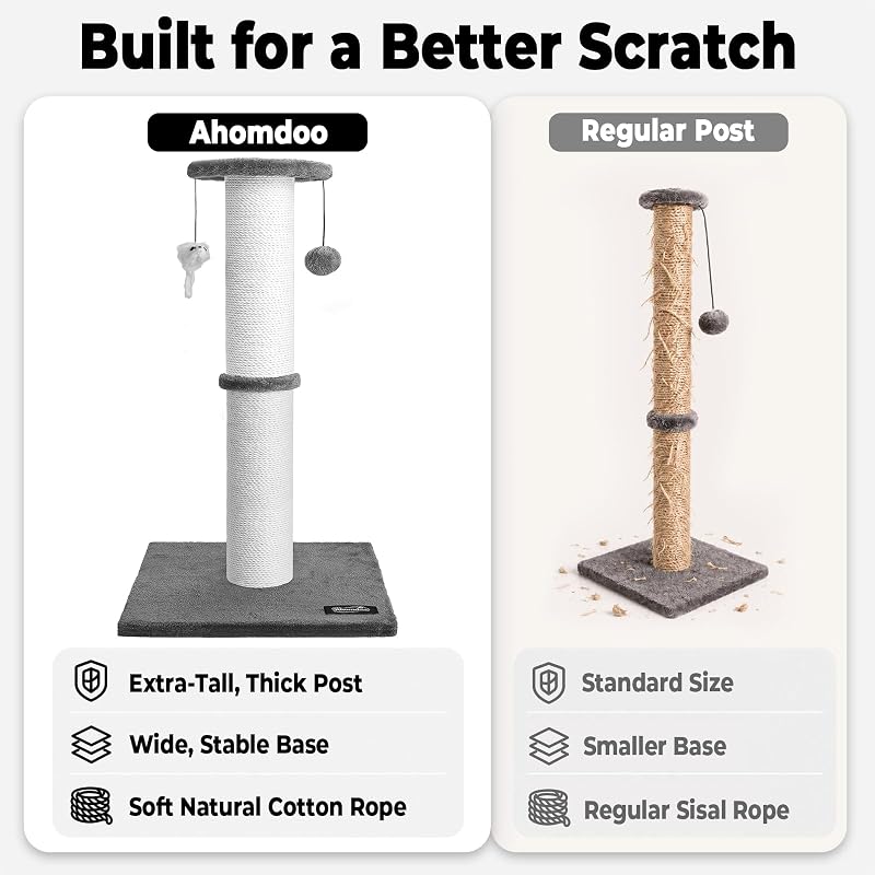 34-Inch Cat Scratching Post gray cat scratching post